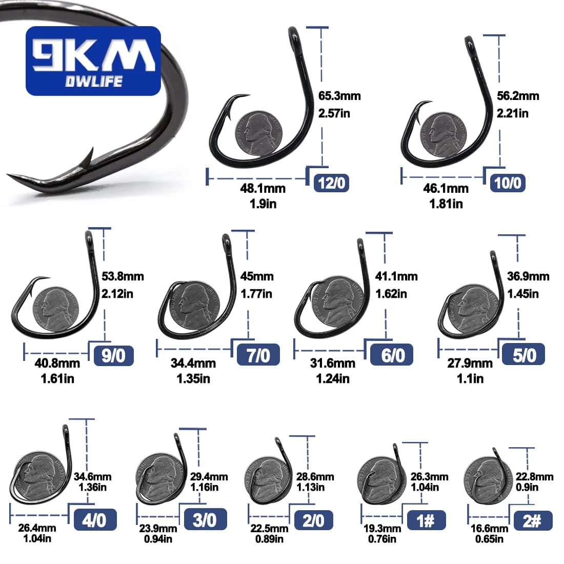 Extra Strong Wide Gap Offset Circle Hooks for Catfish