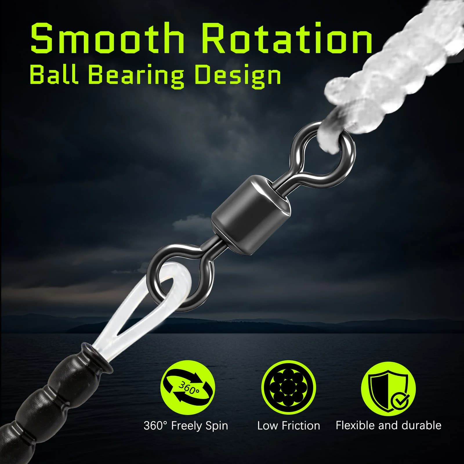 Fluorocarbon Leader Set with Rolling Snap Swivels