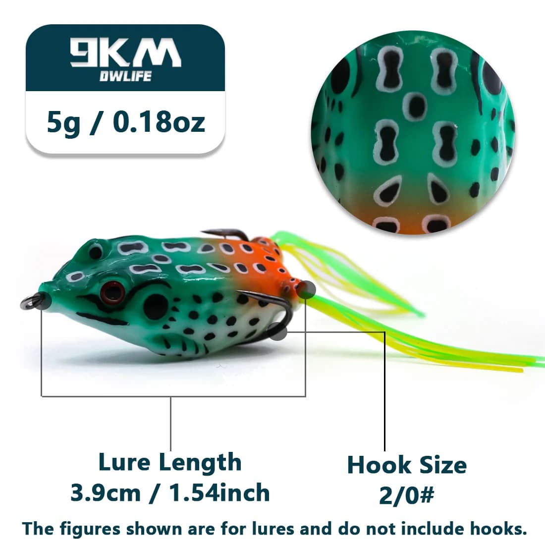 Topwater Frog Lures, PVC Fork Tail Soft Bait