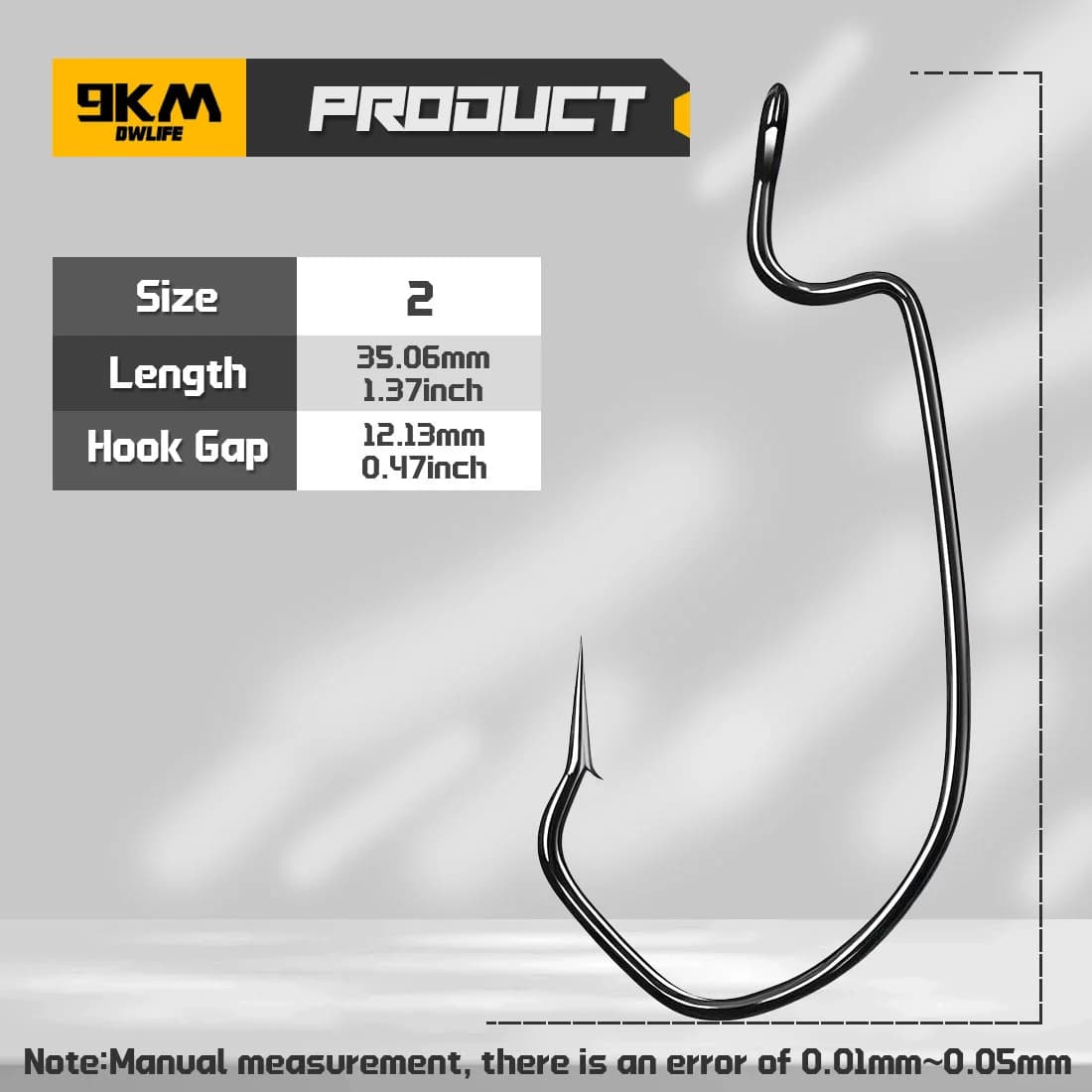 V-Bend Wide Gap EWG Worm Hooks, 25-100 Pcs
