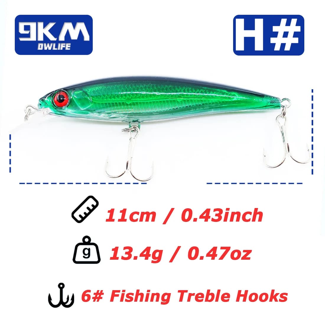 Hard Minnow Fishing Lures, 11cm 13.4g Jerkbait