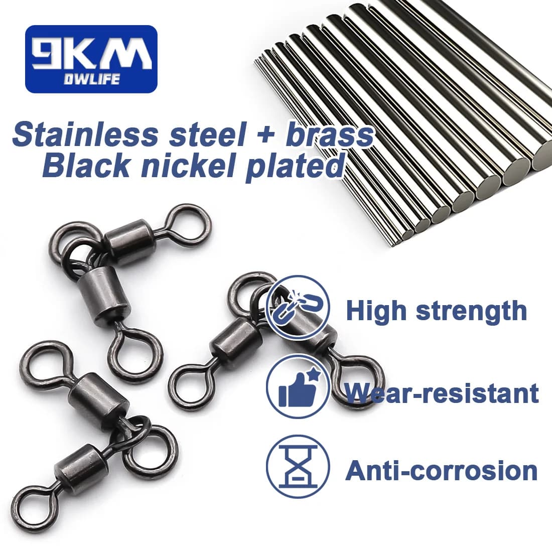3-Way Crossline Swivels, 25-100 Pcs
