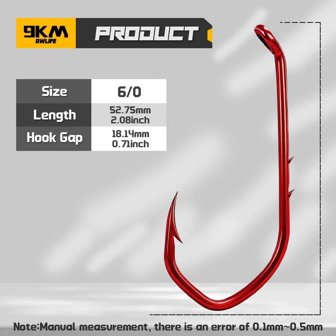 Red Offset Baitholder Fishing Hooks V-Bend Worm Style