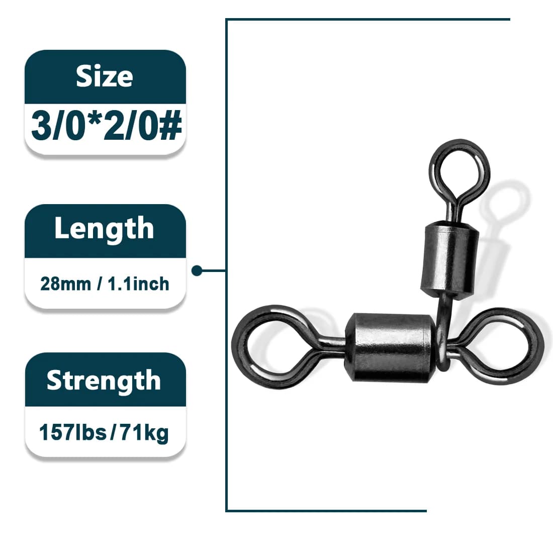 3-Way Crossline Swivels, 25-100 Pcs