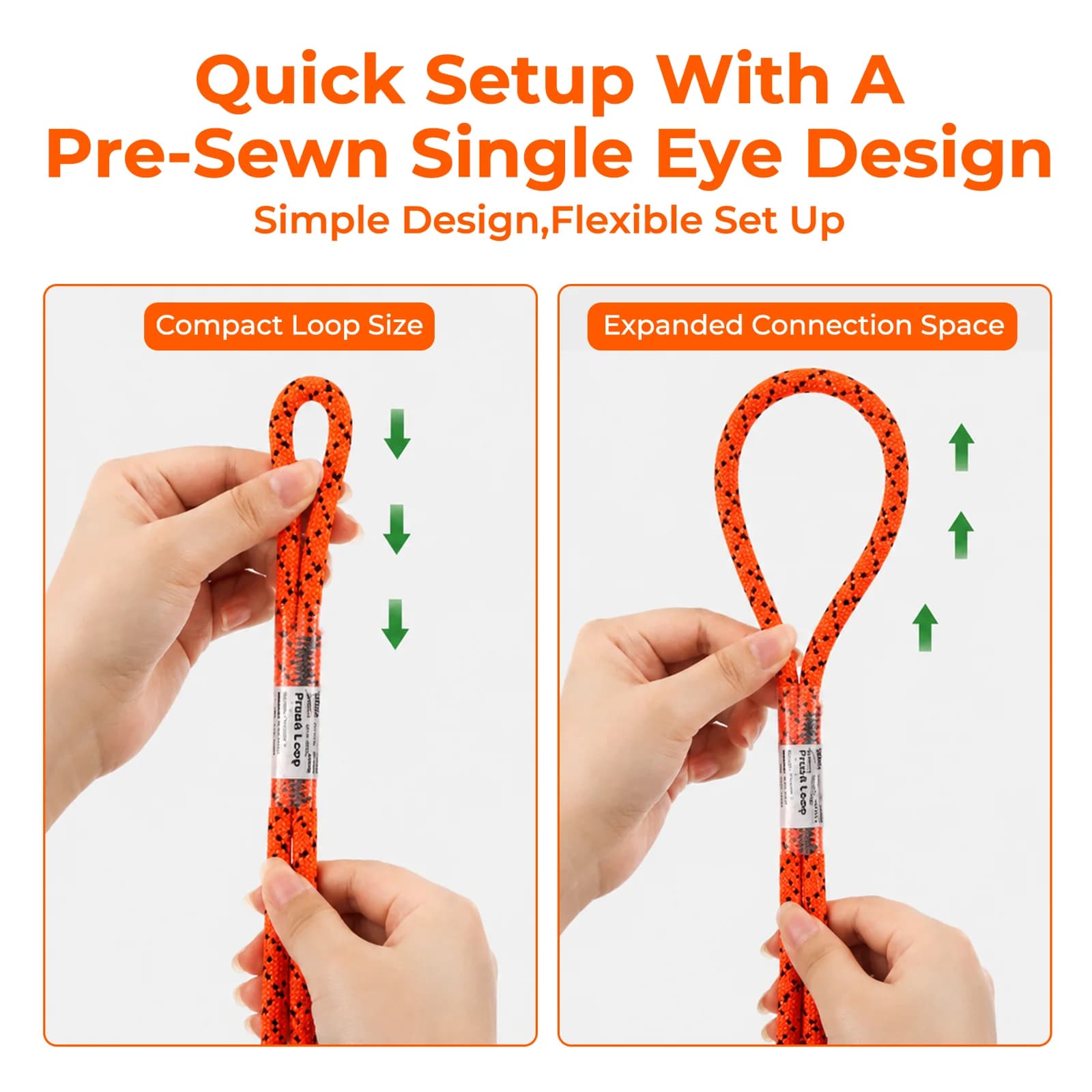 Pre-Sewn Prusik Cord Loop for Climbing and Rigging