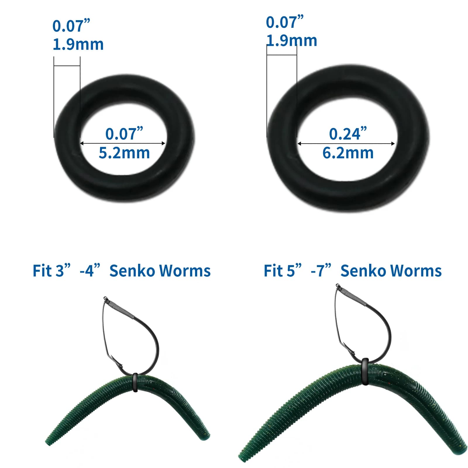 Wacky Rig Tool with Worm O-Rings, 50 Pack