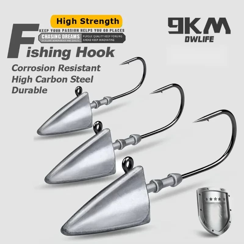 Triangle Jig Head with Long Hook, 7g-33g, 5 Pcs