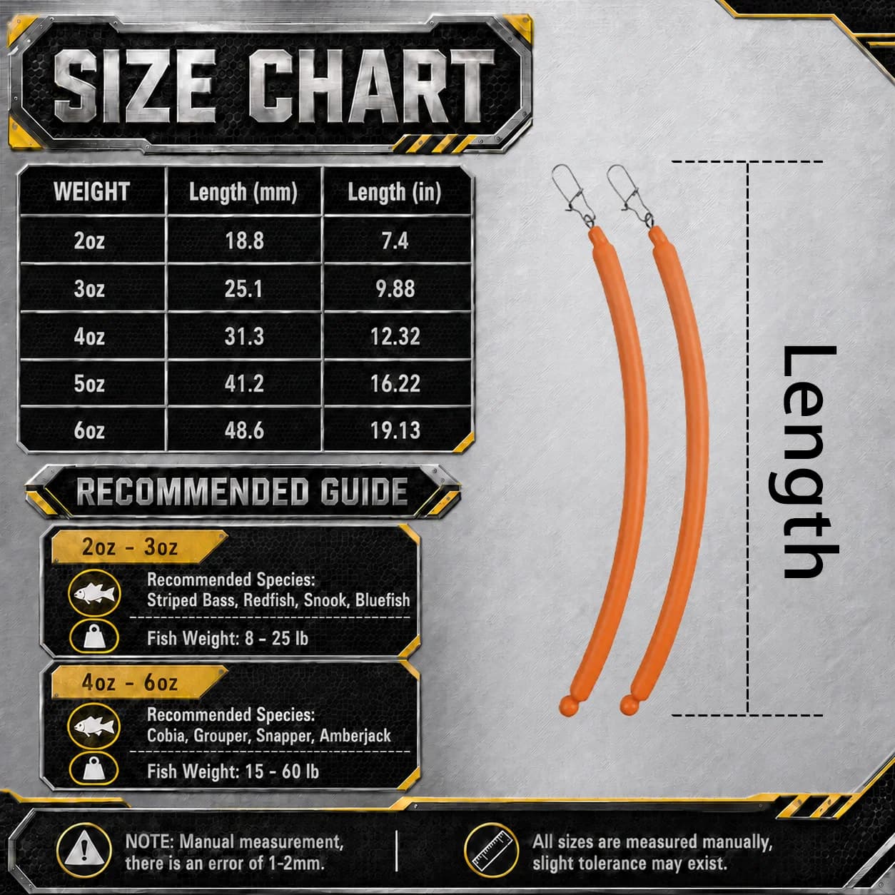 2-6oz No-Snag Dragging Weights for Trolling