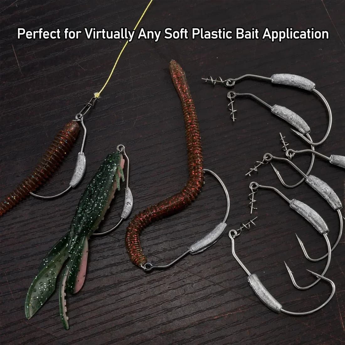 Weighted EWG Screw Hook for Soft Lures