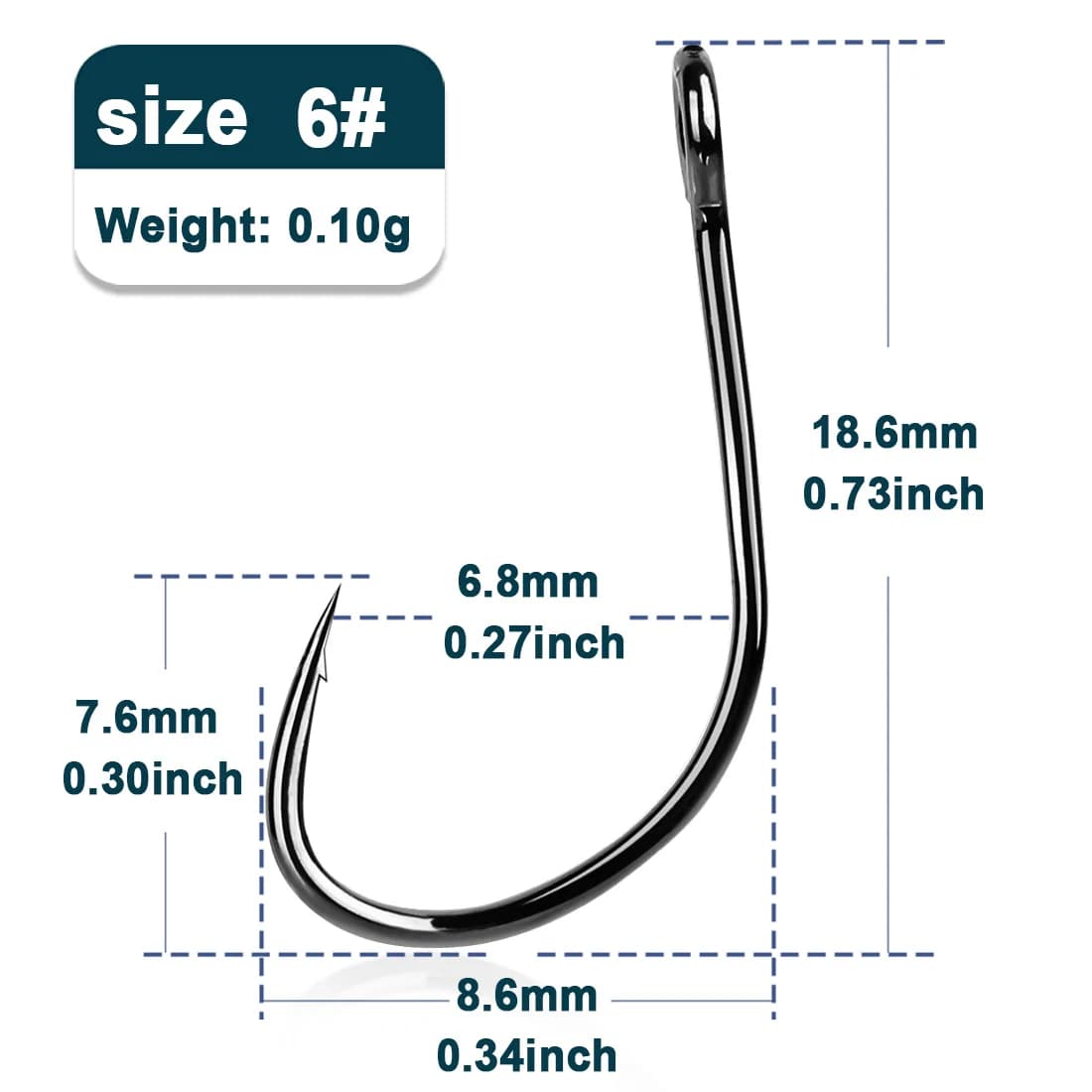 Single Hooks for Spoons and Blade Baits, 50-200 Pcs