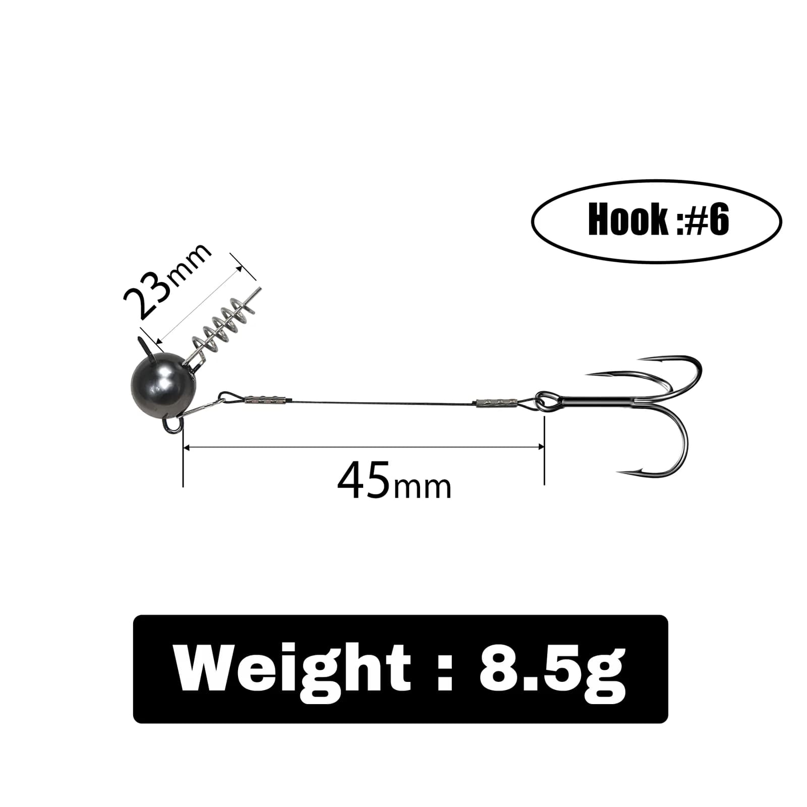 Screwball Jig Head Pike Stinger Rigs with Treble Hook