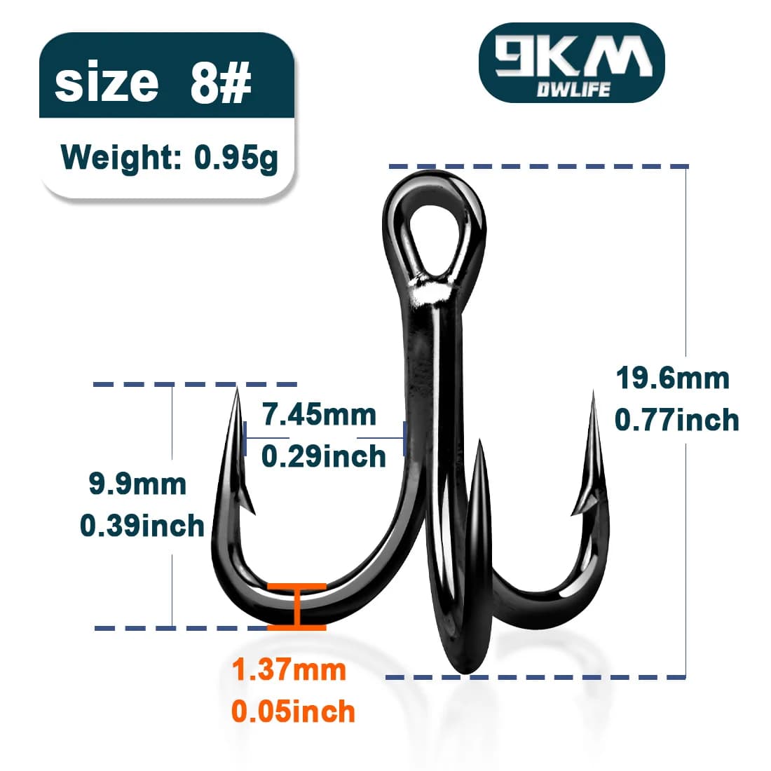 4X Strong Treble Hooks, 10-30 Pcs