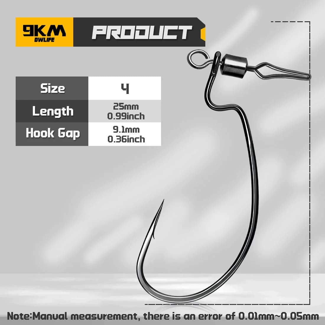EWG Worm Hooks with Swivels, 30 Pcs