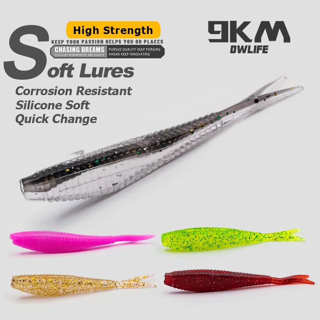 Soft Plastic Forked Paddle Tail Swimbaits, 15 Pieces, 7cm