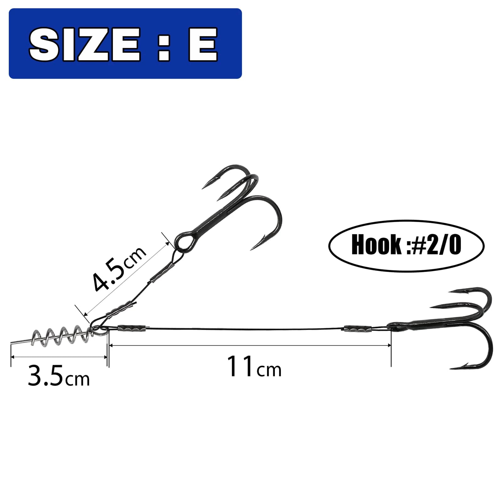 Pike Stinger Rig with Treble Hook for Soft Lures