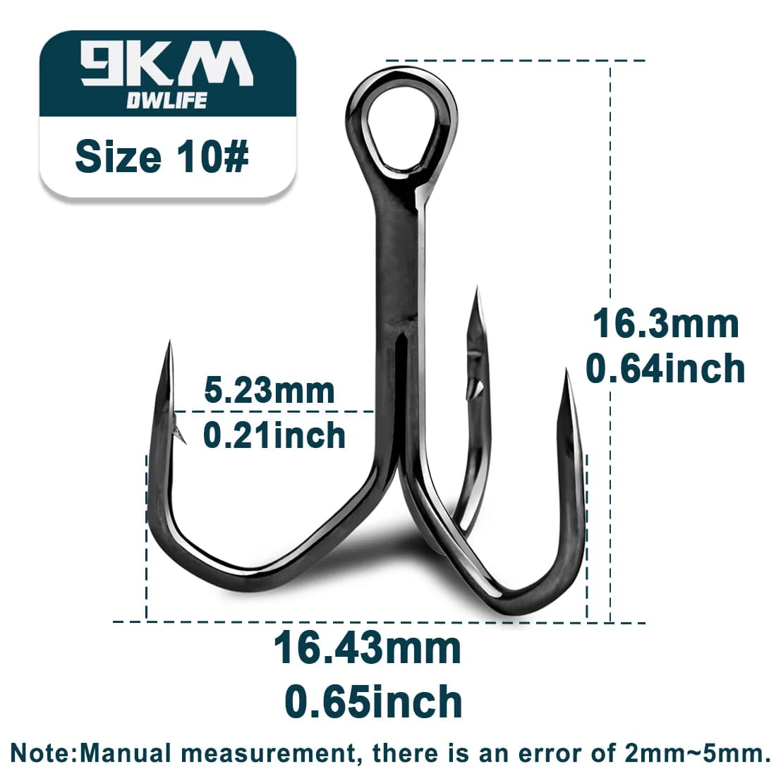 High Carbon Steel Treble Fishing Hooks, 25-100 Pcs