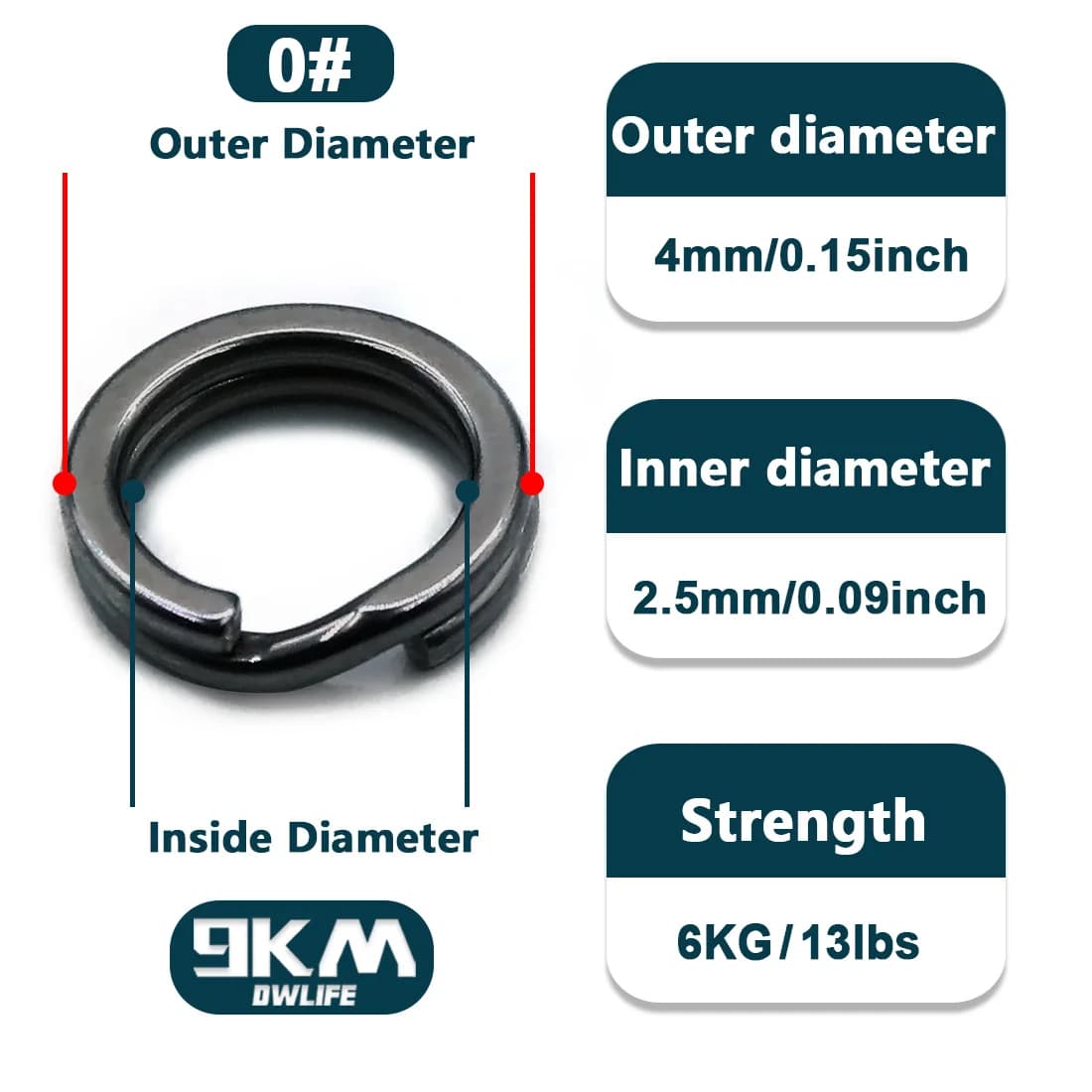 Black Stainless Steel Split Rings for Lures