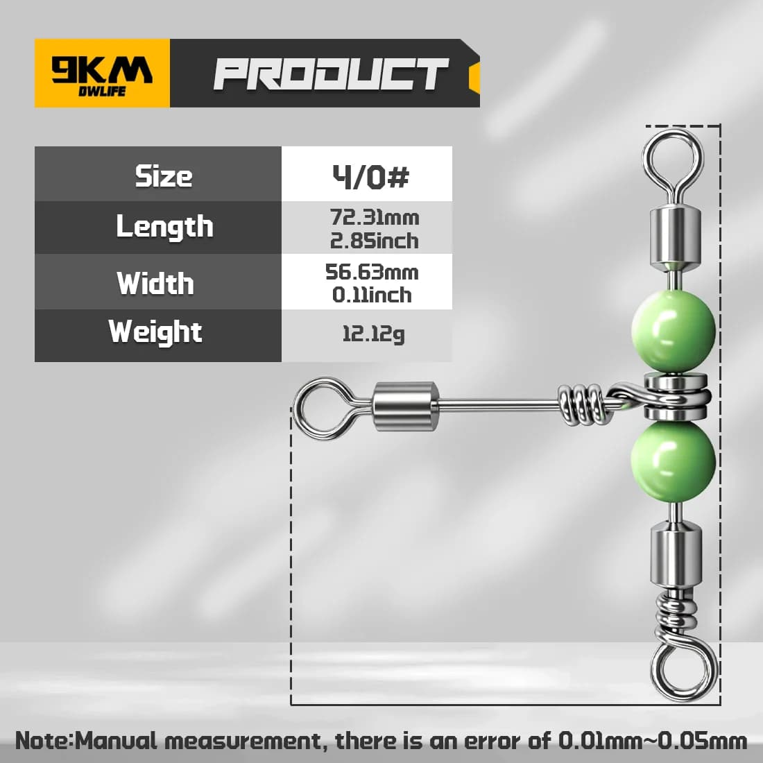 3-Way Swivel with Luminous Beads for Bottom Rigs