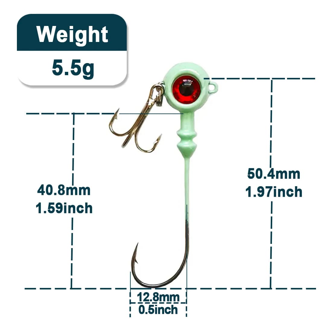 Eye Jig Heads with Treble Hooks for Saltwater