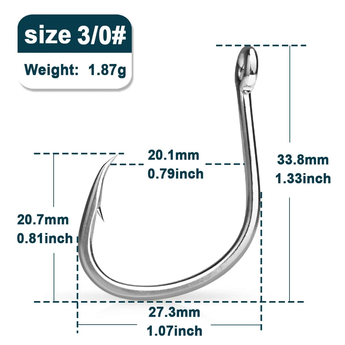 Wide Gap Non-Offset Circle Live Bait Hooks, 25-100 Pcs